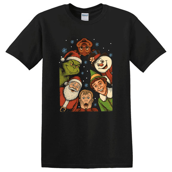 Retro Christmas Movies Retro Vintage Christmas 90S Winter Christmas Characters T-shirt