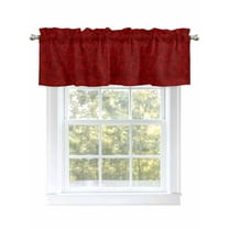Retro Christmas Pattern Valances for Windows Abstract Red Country Decoration Rod Pocket Curtains Valance Short Window Treatment Drapes for Living Room, Bedroom Bathroom 54" W x 18" L
