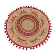 thumbnail image 1 of Retro Christmas Placemats, Round Printed Woven Dining Table Mat for Holiday Kitchen Tables, Heat-Resistant Home Decorative Coffee Cup Mats,15In(C), 1 of 7