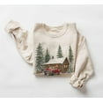 thumbnail image 1 of Retro Christmas Red Pickup Truck Winter Cabin Sweatshirt, 90s Mountain Pine Trees Snowy Day, Boho Unisex Sweatshirt, 1 of 4