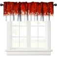 thumbnail image 1 of Retro Christmas Red Snowflake Curtains Valances Natural Scenery Winter Rustic Farmhouse Kitchen Decor Rod Pocket Window Valances for Bedroom Living Room Bathroom Short Curtains 54 W x 18 L 1 Panel, 1 of 5