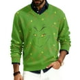 thumbnail image 1 of Retro Christmas Shirt Mens Ugly Sweatshirt Army Green XXL, 1 of 4