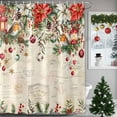 thumbnail image 1 of Retro Christmas Shower Curtains for Bathroom, Xmas Poinsettia Balls Botanical Birds Waterproof Fabric Shower Curtain for Bathroom Bathtub Decoration, Machine Washable, 54x"78", 1 of 9