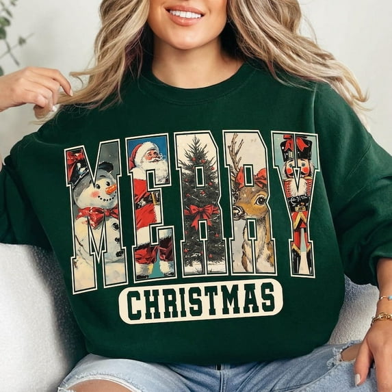 Retro Christmas Sweatshirt, Christmas Sweatshirt, Vintage Christmas Sweatshirt, Santa Claus Sweatshirt, Christmas Shirt, Merry Christmas Sweatshirt