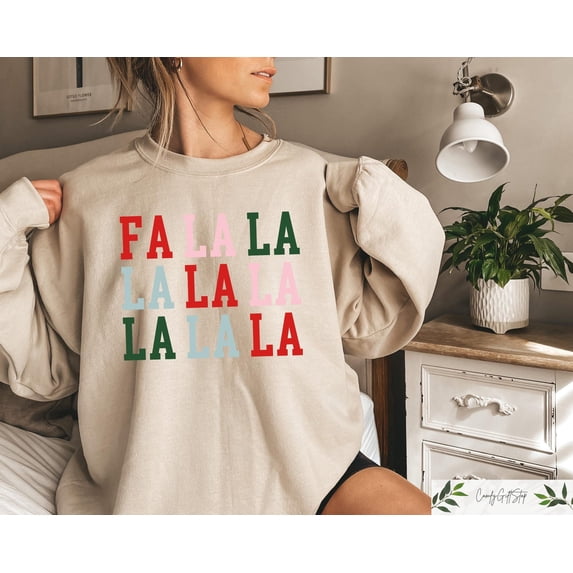 Retro Christmas Sweatshirt, Fa La La La Christmas Crewneck, Christmas Sweatshirts Christmas Gifts