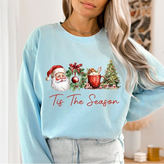Retro Christmas T-shirt, Tis the Season Sweatshirt, Santa Claus Crewneck, Merry Christmas Tee, Christmas vibes Hoodie