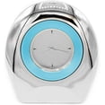 thumbnail image 1 of Retro Chrome-Plated Table Desk Teal Circle Clock, 1 of 1