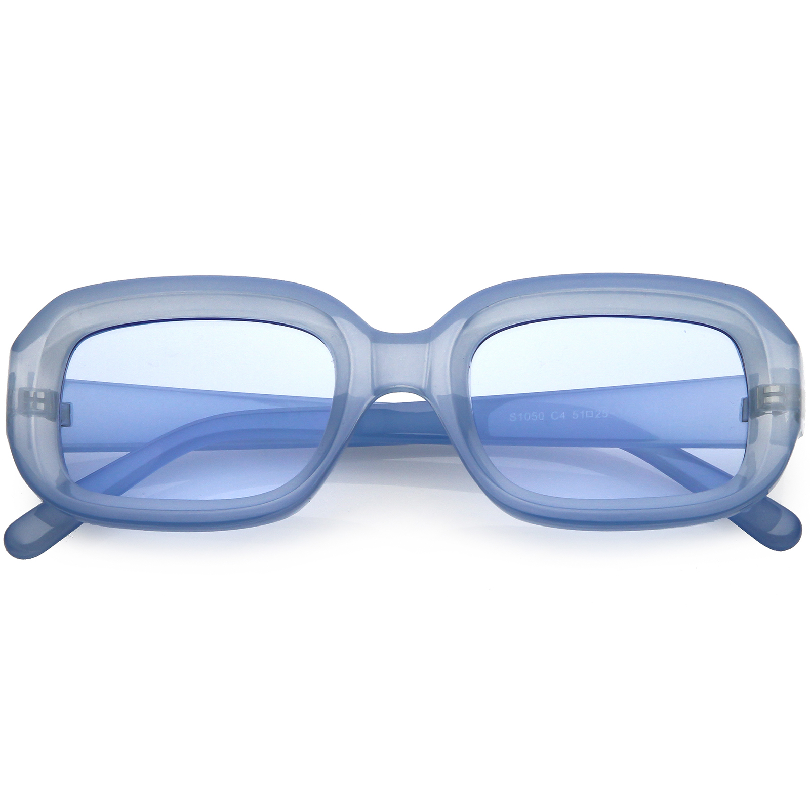 Retro Chunky Square Sunglasses Wide Arms Square Lens 50mm 