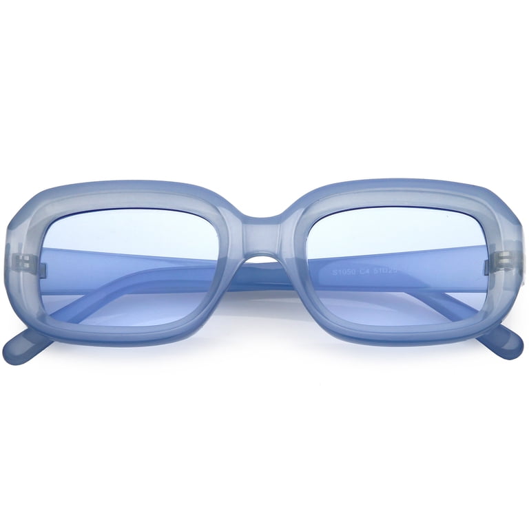 Retro Chunky Square Sunglasses Wide Arms Square Lens 50mm 