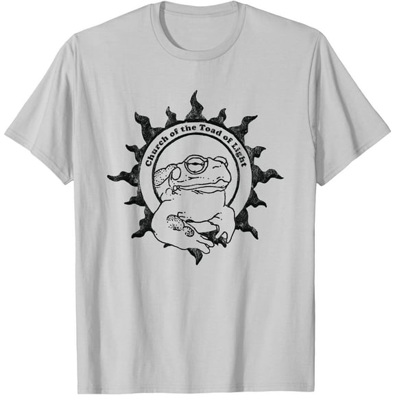 Retro Church of the Toad of Light Unisex T-Shirt for Men Women Kids,Ice Grey Color,Size XL