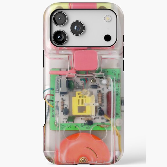 Retro Circuit Board Transparent Tech Gadget Design Case 17 through 11 Pro Max