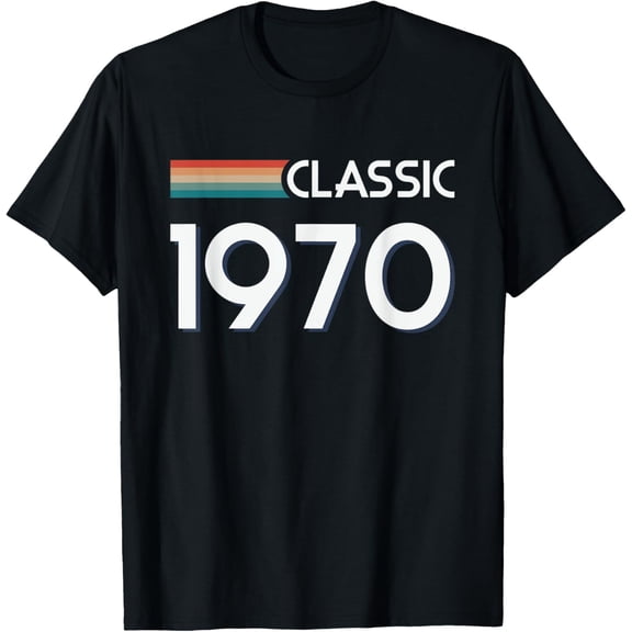 Retro Classic 1970 Birthday Year Geek Gamer Video Games T-Shirt men and women can wear, black, white, gifts