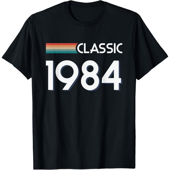 Retro Classic 1984 Birthday Year Geek Gamer Video Games T-Shirt men and women can wear, black, white, gifts