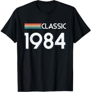 Retro Classic 1984 Birthday Year Geek Gamer Video Games T-Shirt men and women can wear, black, white, gifts