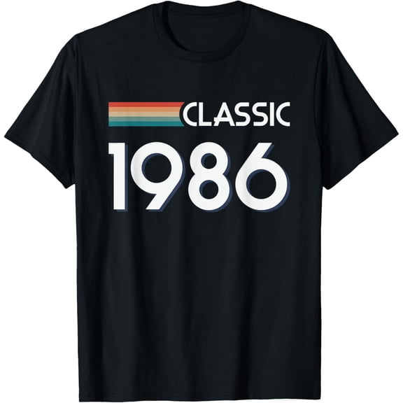 Retro Classic 1986 Birthday Year Geek Gamer Video Games T-Shirt men and women can wear, black, white, gifts