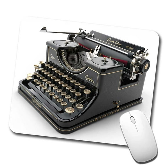Retro Classic Black Typewriter Mouse Pad Low Profile Gaming Mat