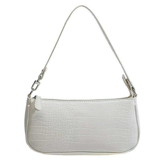 Retro Classic Clutch Shoulder Tote HandBag with Zipper Closure for Women Cute Clutch Purse and Handbag - White