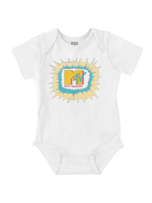 Retro Classic MTV Logo Explosion Romper Boys or Girls Infant Baby Brisco Brands 24M