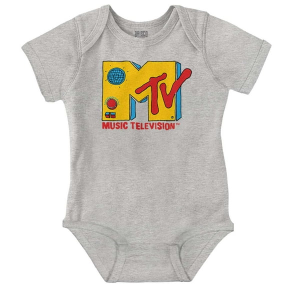 Retro Classic MTV Speaker Logo Romper Boys or Girls Infant Baby Brisco Brands NB