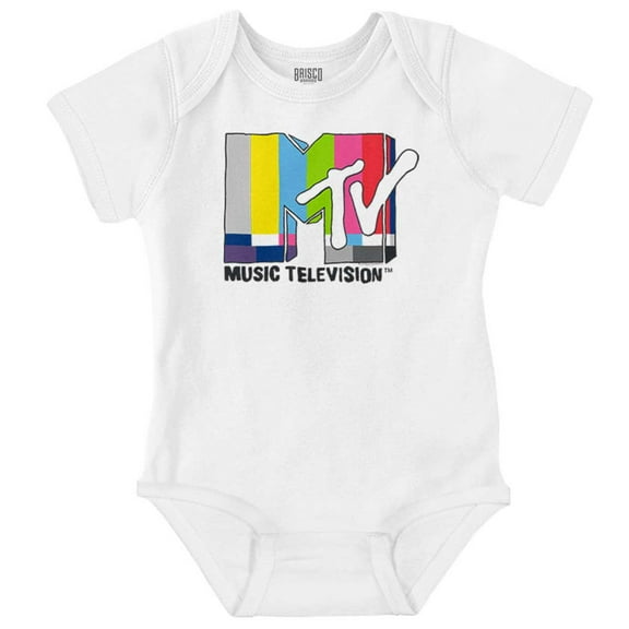 Retro Classic MTV TV Static Logo Romper Boys or Girls Infant Baby Brisco Brands 12M