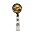 thumbnail image 1 of Retro Classic School Bus Retractable Reel ID Badge Key Card Name Tag Holder with Clip, 1 of 7