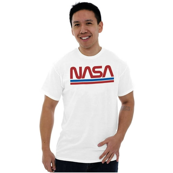 Retro Classic Space NASA Worm Logo Men's Graphic T Shirt Tees Brisco Brands S
