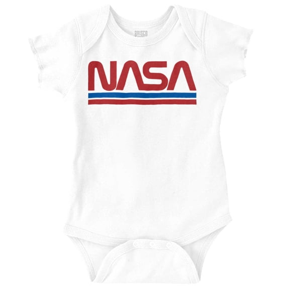 Retro Classic Space NASA Worm Logo Romper Boys or Girls Infant Baby Brisco Brands NB