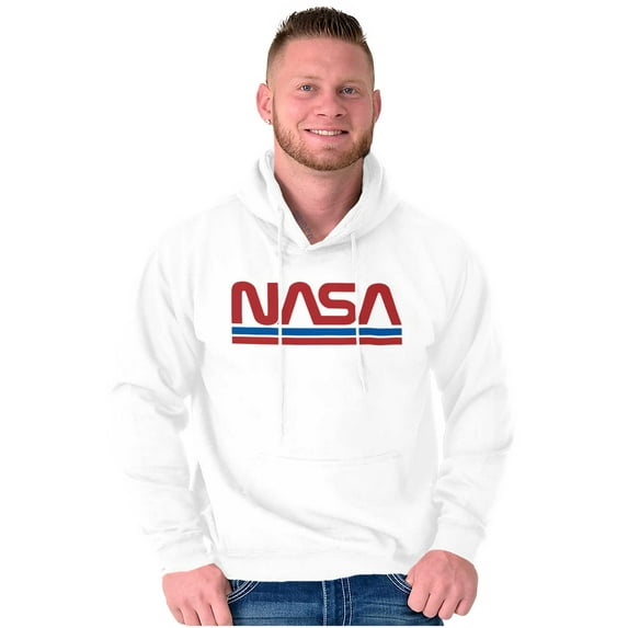 Retro Classic Space NASA Worm Logo Unisex Plus Size Hoodie Brisco Brands 2X