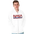 thumbnail image 1 of Retro Classic Space NASA Worm Logo Zip Up Hoodie Men's Women's Brisco Brands L, 1 of 6