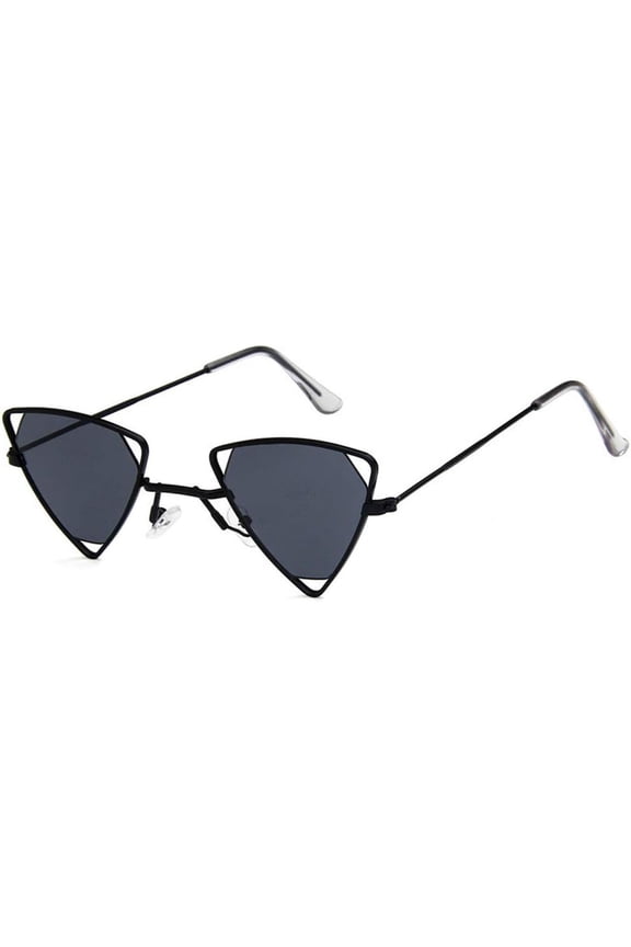Retro Classic Trendy Stylish Sunglasses for Men Women ，100% UV Protection ， Triangle Designer Style Grey