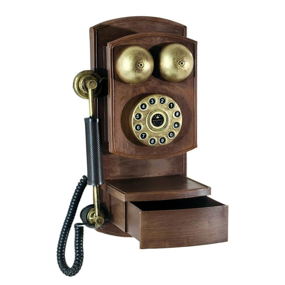 Retro Classical Wall Mount Corded Phone Model Antique Landline Telephone with Storage Box Moderns Home Decors