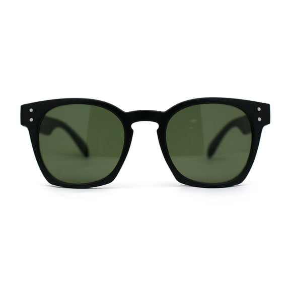 Retro Classy Keyhole Thick Horn Rim Hipster Sunglasses Matte Black Green