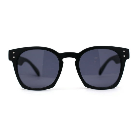 Retro Classy Keyhole Thick Horn Rim Hipster Sunglasses Matte Black