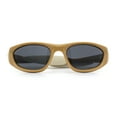 thumbnail image 1 of Retro Classy Oval Wrap Around Vintage Sport Soft Arm Tip Plastic Sunglasses Light Brown - Black, 1 of 7