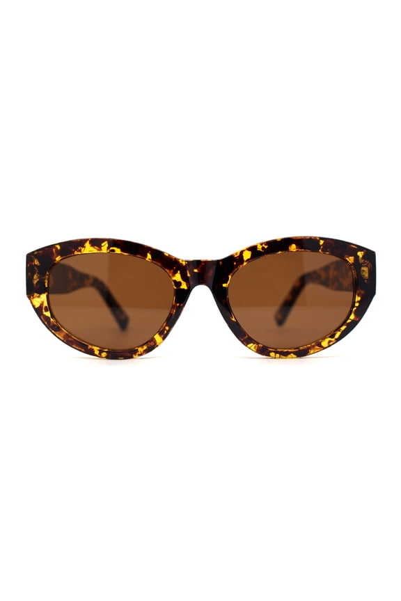 Retro Classy Thick Plastic Cat Eye Glam Fashion Sunglasses Tortoise - Brown