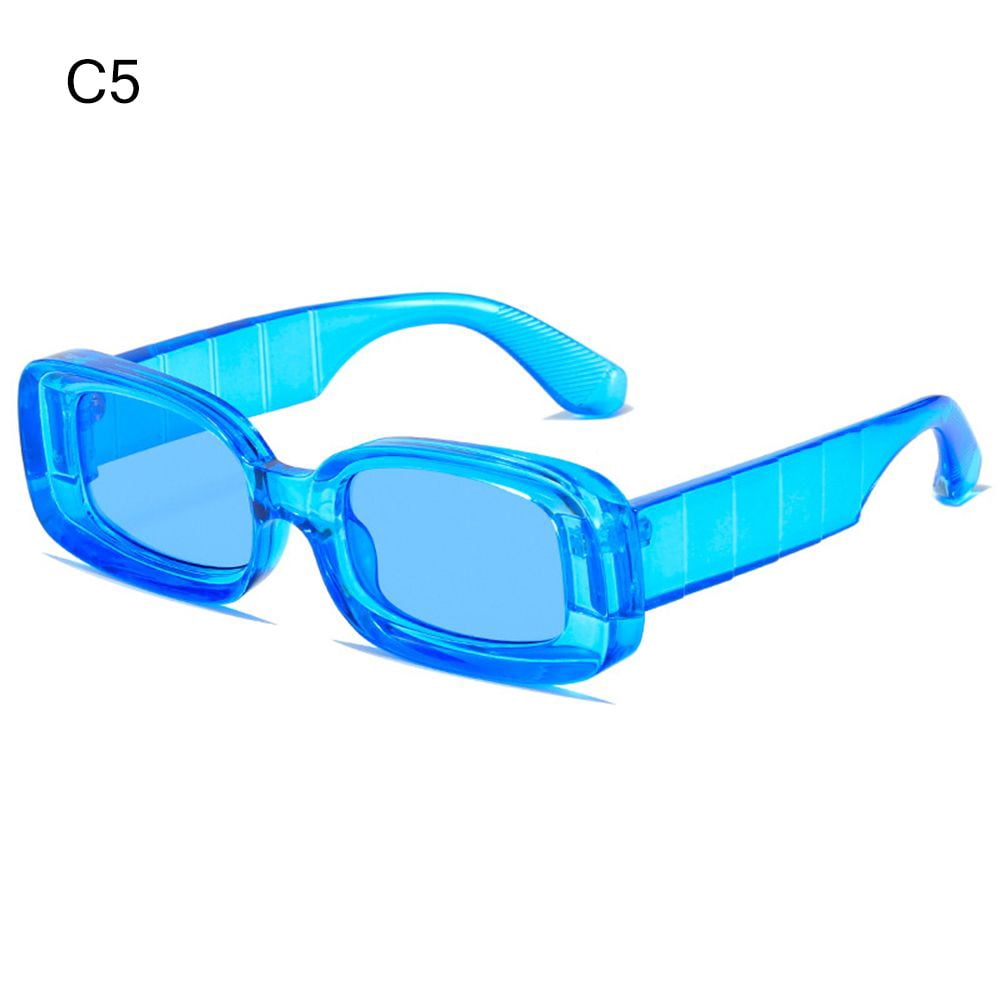 Retro Clear Blue Square UV400 Sun Glasses Eyewear Small  display picture 3
