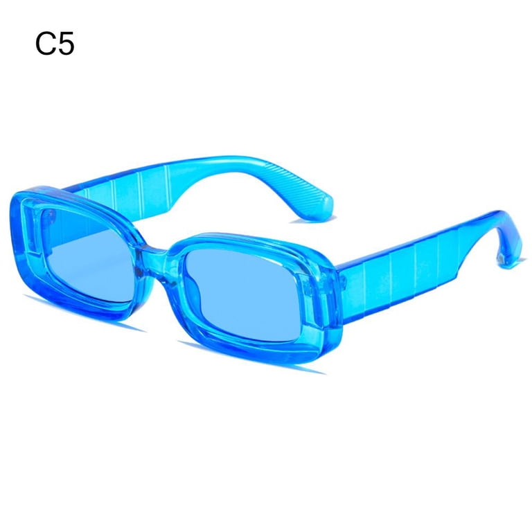 Retro Clear Blue Square UV400 Sun Glasses Eyewear Small  display picture 1