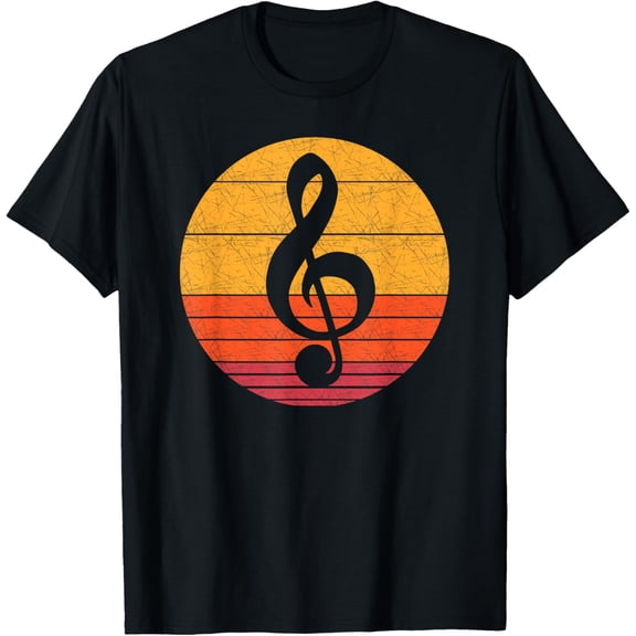 Retro Clef Musical Symbol Vintage Style Music Notes Gift T-Shirt