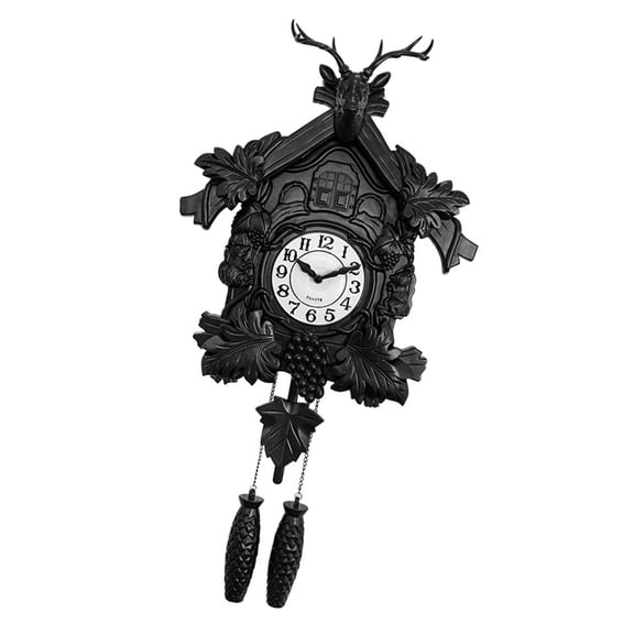 Retro Clock European Deer Head Wall Clock Feature Hourly Chimes Between 6am and 9pm and Quiet Movement