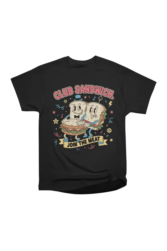 Retro Club Sandwich Join The Meat T-Shirt Tee Gift For Him Merch For Her Apparel For Frien