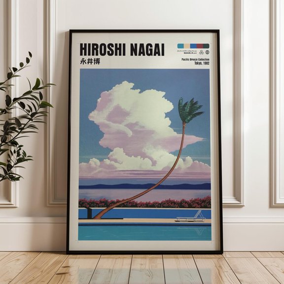 Retro Coastal Japanese Vaporwave Japanese City Pop Modern Rustic Edition 53 Poster
