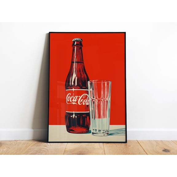 Retro Coca-Cola Vintage Cola Bottle Bar Wall Decoration, Unframed Paper Poster 8x10in