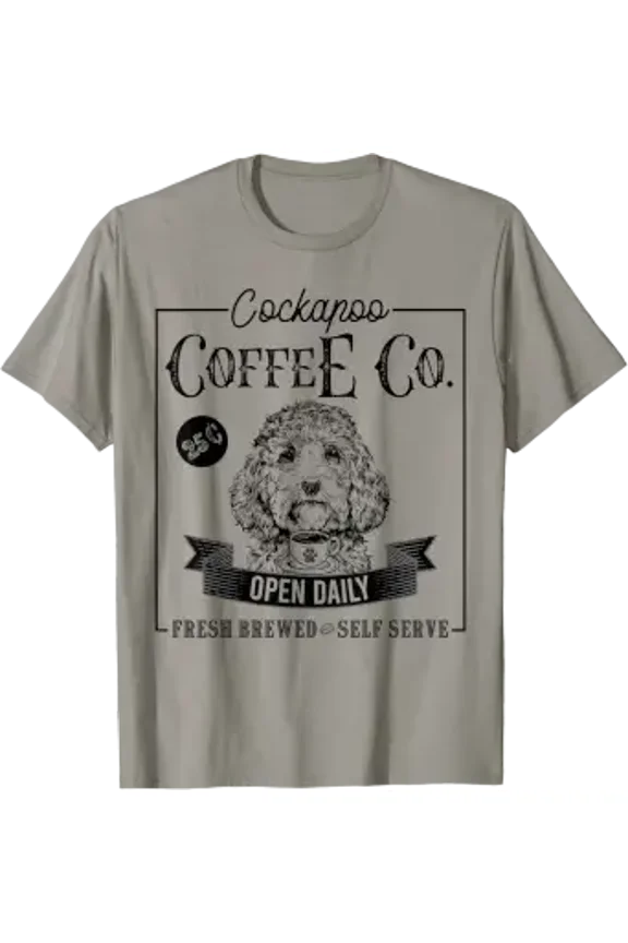 Retro Cockapoo Coffee Funny Doodle Dog Mom Coffee Lover T-Shirt All Size S-5XL