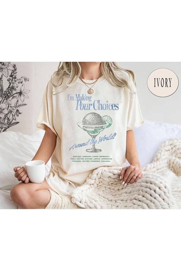 Retro Cocktail Glass Globe Epcot Shirt - Family Matching Comfort Colors Tee for World Tour Fun