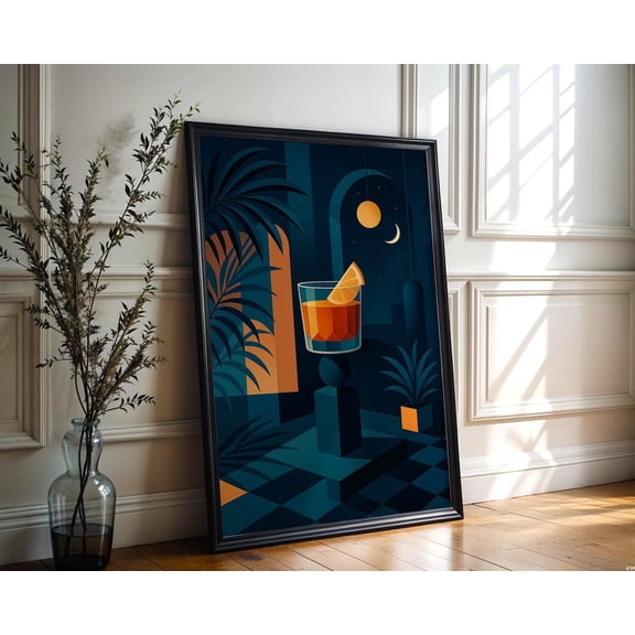 Retro Cocktail Mid Century Modern Surreal Poster Unframed Paper Print