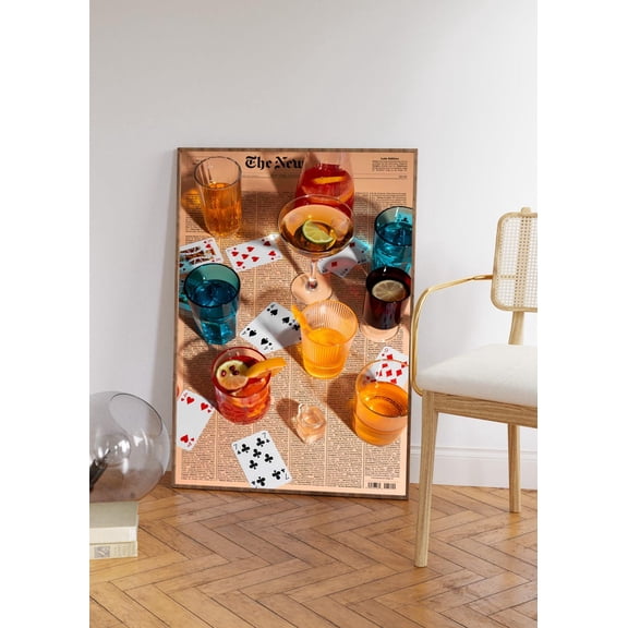 Retro Cocktail Wall Art 70s Bar Poster Vintage Drink Poker Night Decor Size 24x36 Unframed Poster