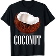 Retro Coconut Tropical Fruit Graphic Tee Funny Summer Beach Vacation T-Shirt for Men and Women