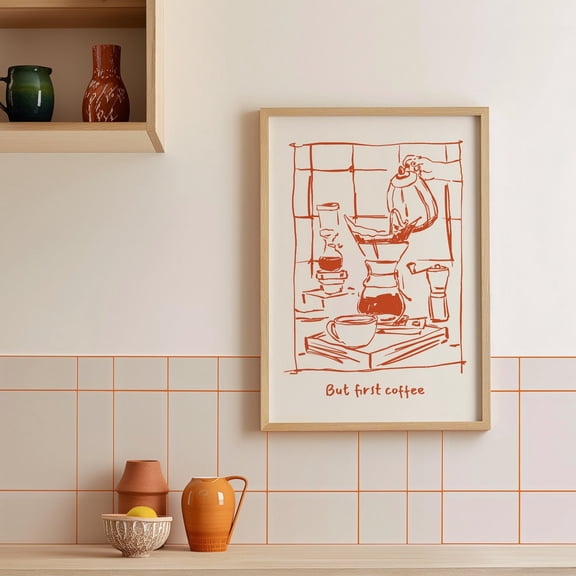 Retro Coffee Brew Kitchen Unframed Paper Print