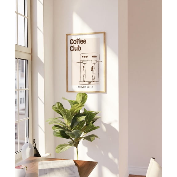 Retro Coffee Club Wall Art Coffee Station Decor, Unframed Paper Print Size 8x12