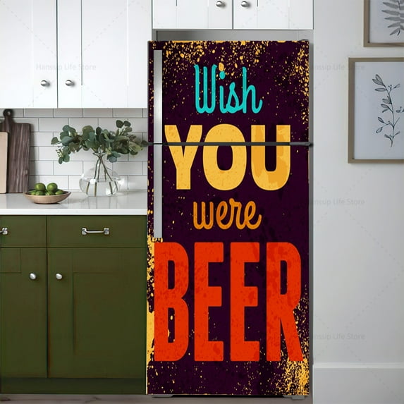 Retro Coffee Drink Fridge Door Sticker Waterproof PVC Refrigerator Wallpaper Vintage Coffee Poster K